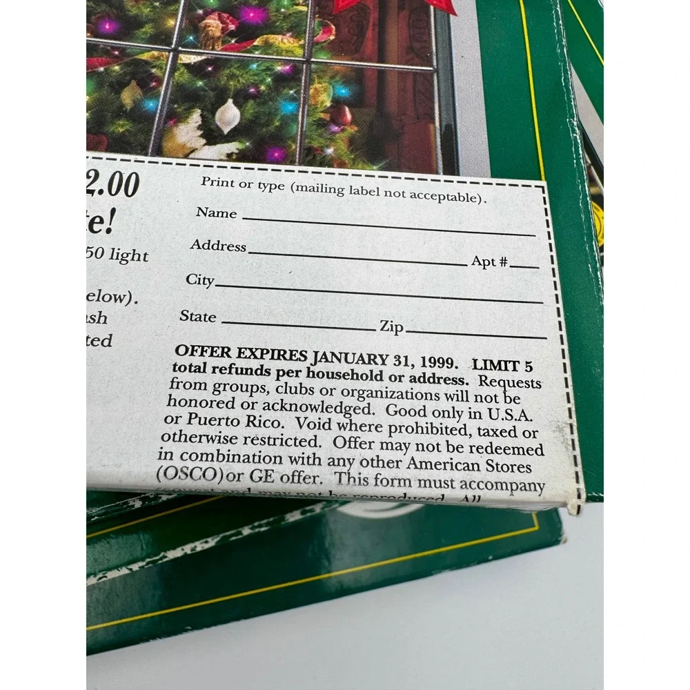 Lot of 4 Vintage GE String-A-Long Christmas Lights 50 Assorted Color NIB